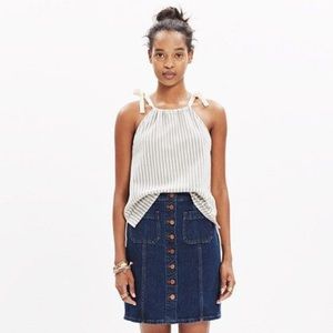 Striped Tie-Shoulder top